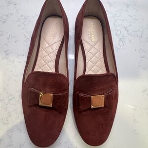Cole Haan Women's Suede Loafers - Burgundy
